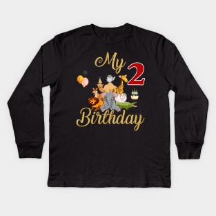 2nd Birthday Kids Long Sleeve T-Shirt